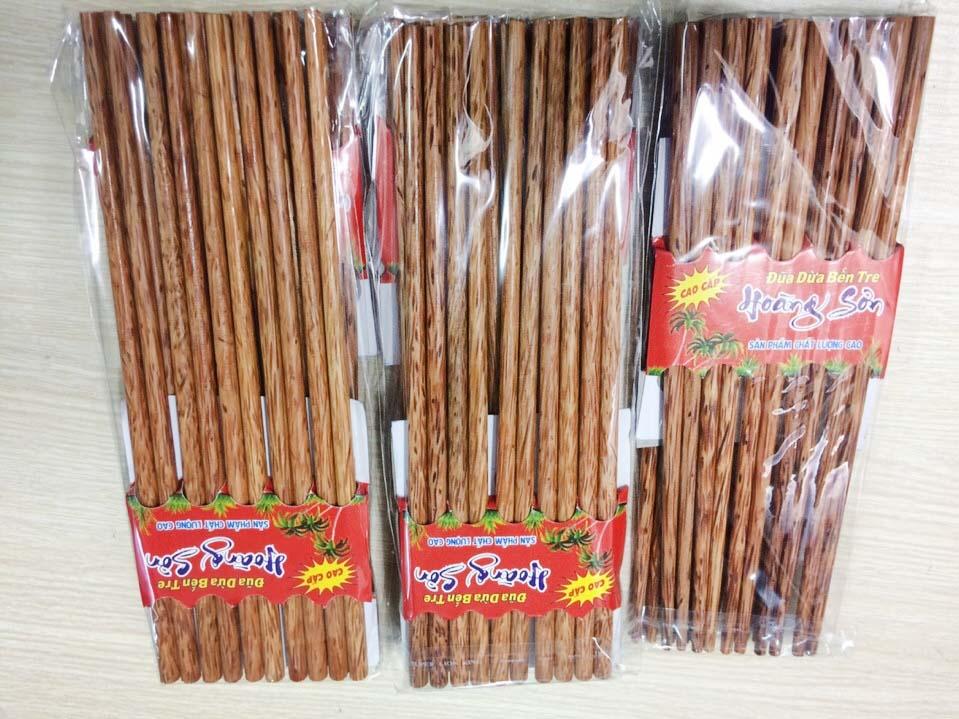 Combo 10 đôi đũa dừa Bến Tre cao cấp