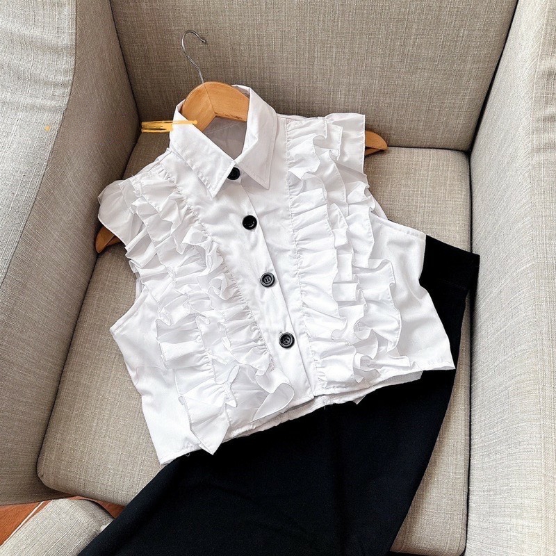 Áo Sơ mi 3 lỗ Bánh Bèo Croptop Siêu Hót