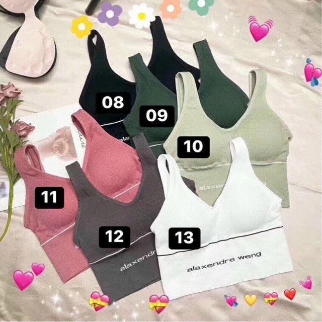 Áo Bra Thể Thao Ba Lỗ Thêu Chữ Đủ Màu Áo Croptop Tập Gym Yoga Hở Lưng Thoáng Khí - OB038