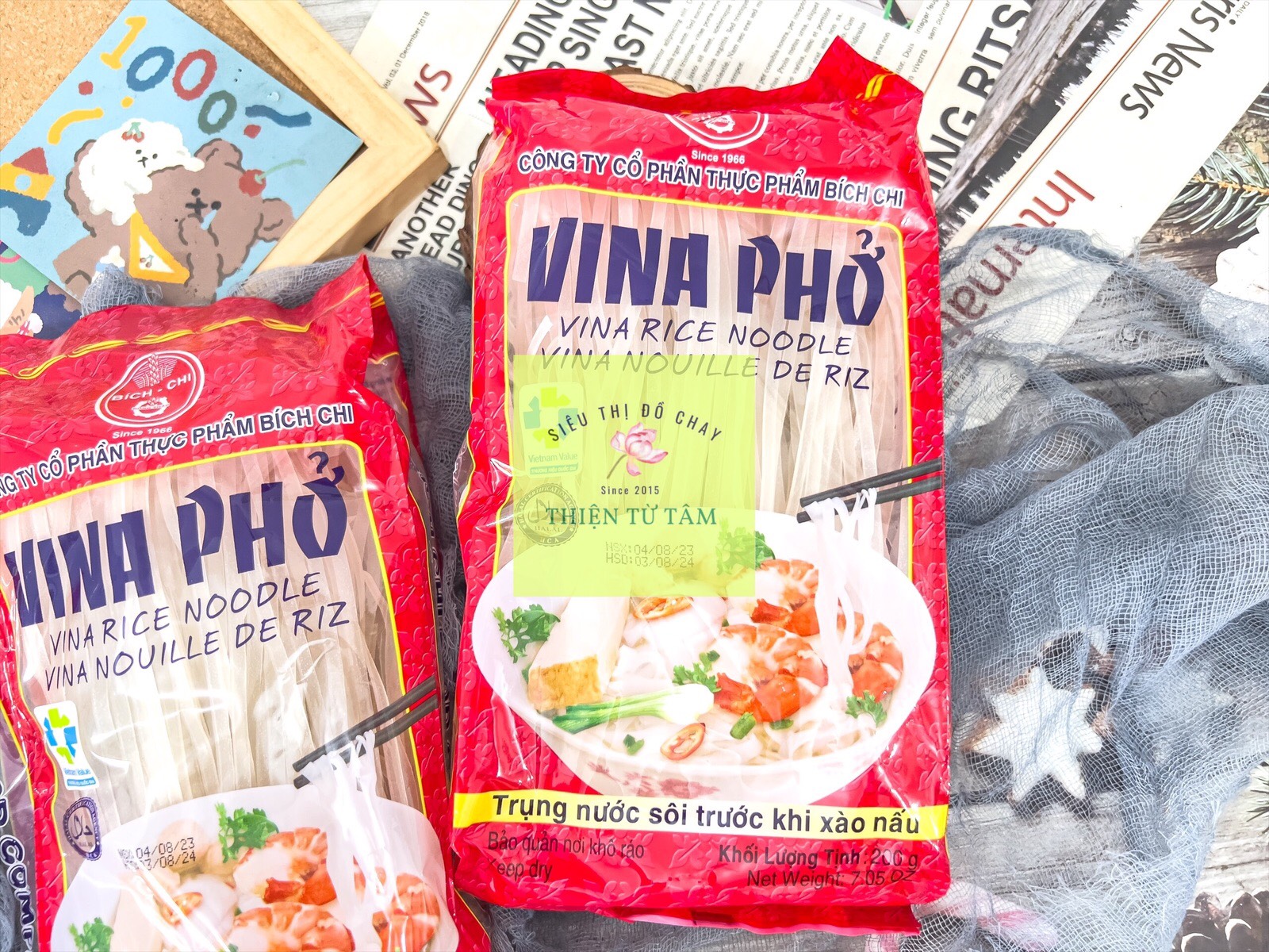 Phở khô vina bích chi thiện từ tâm sợi phở truyền thống gói 200g