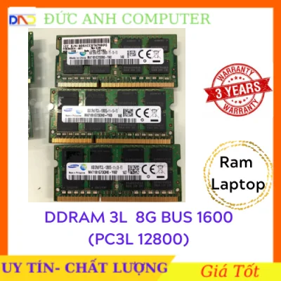 Ram laptop DDR3L 8g bus 1600 PC3L (PC3L 12800) Hàng Máy Bộ (Pc3L-12800)- mới bảo hành 3 năm - 1 Đổi 1 - Chân Vàng Óng Ánh Ram 3 Bus 1600 8g 3L Ram Laptop 8g 3L