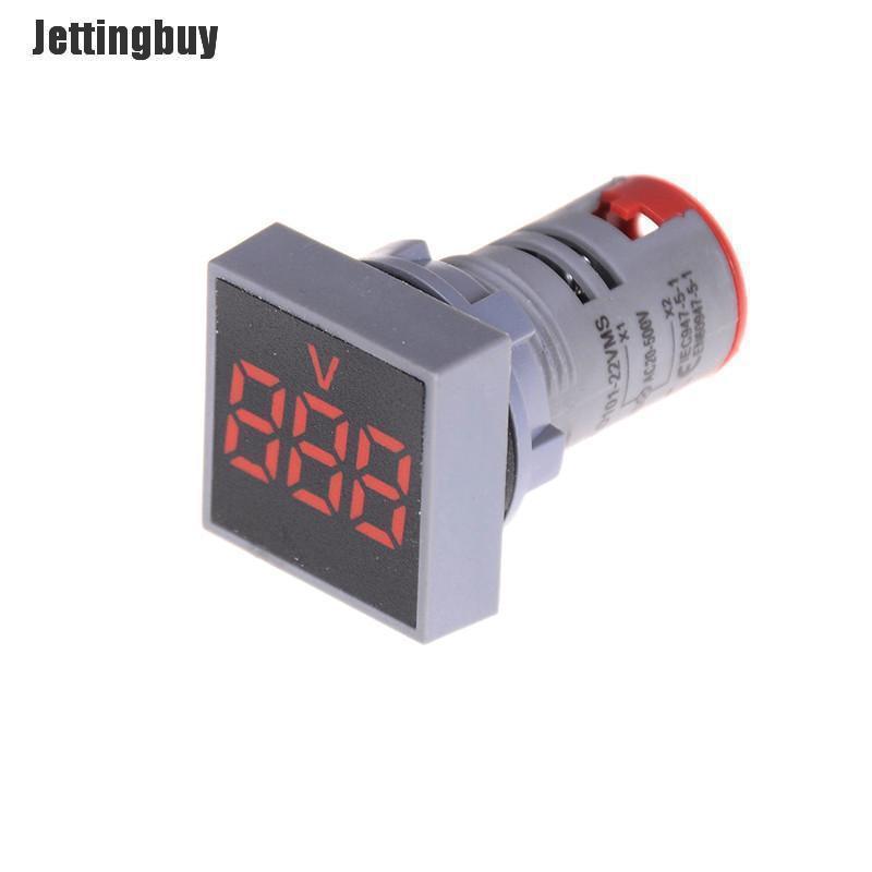 Ac12-500v 22Mm Vôn Kế Đồng Hồ Đo Điện Áp Kỹ Thuật Số Led Bảng Vuông Đèn Báo Màu Đỏ