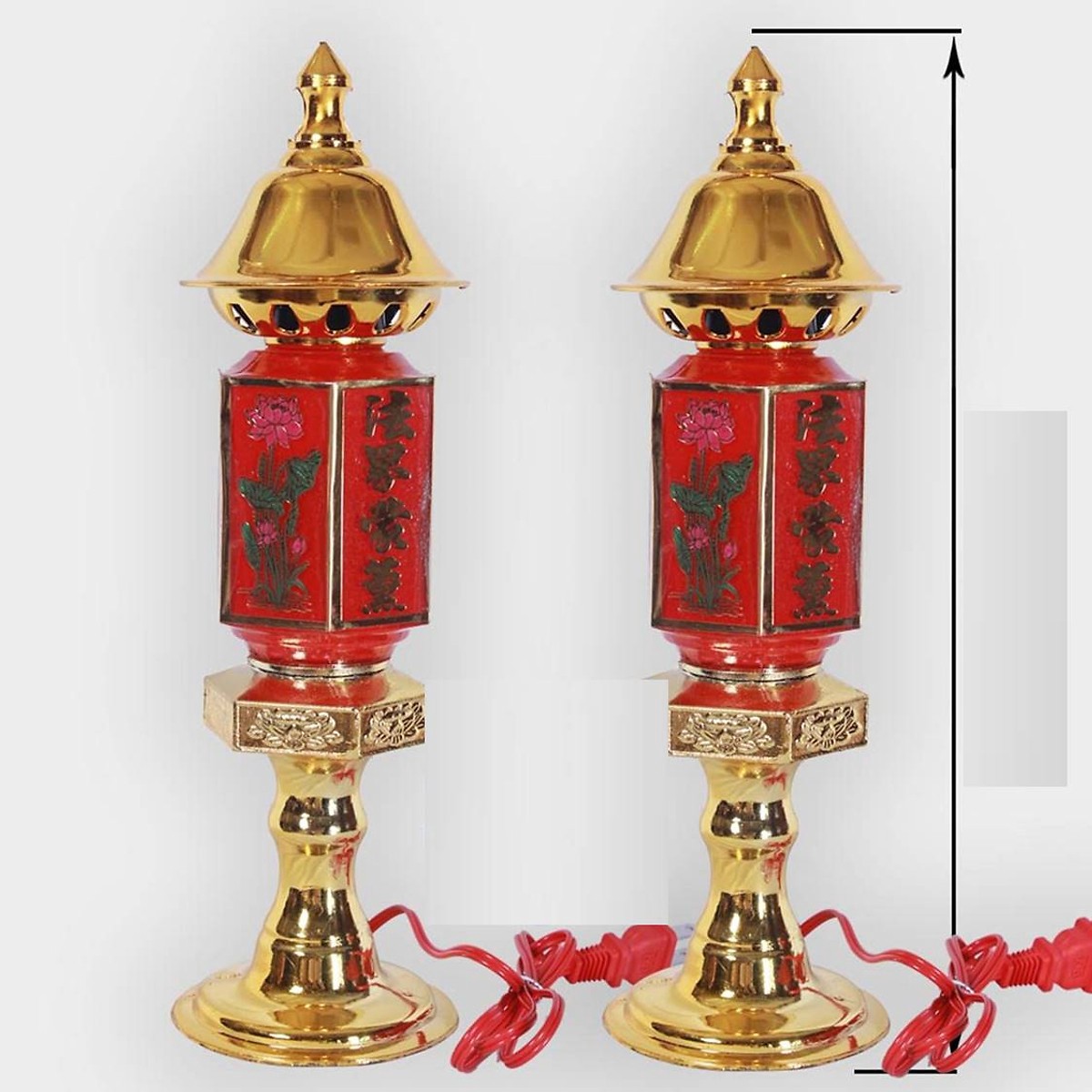 Cặp Đèn Thờ Phú Quý 23cm