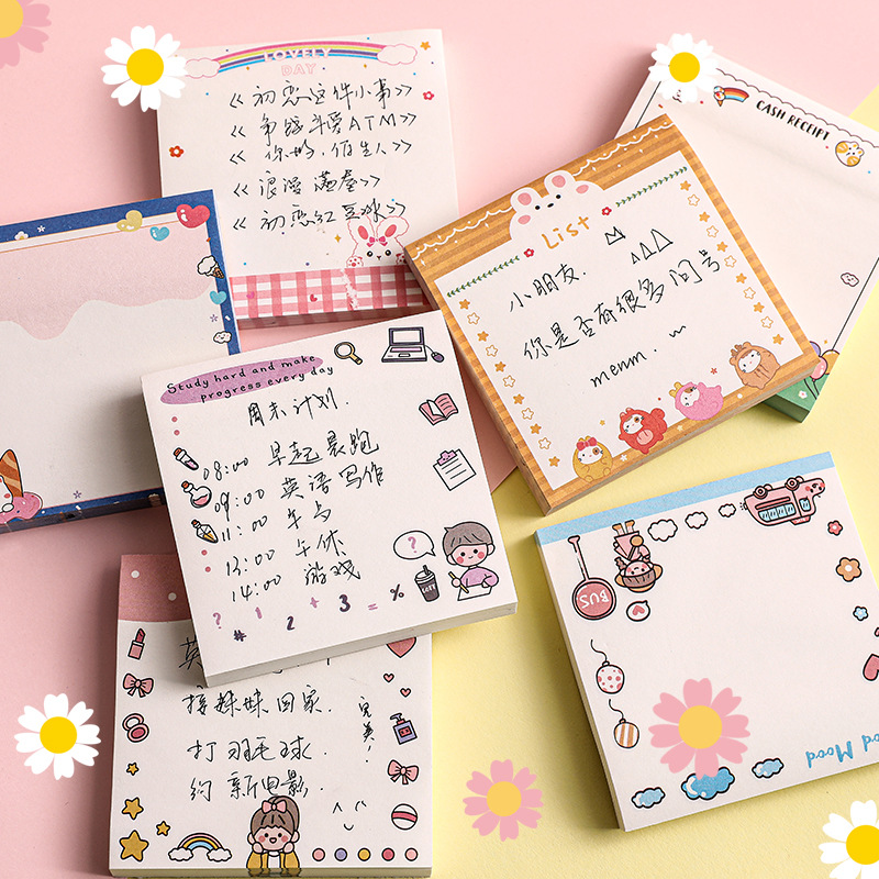 Cute 80 pcs sticky notes cartoon cute multi cartoon cute sticky notes