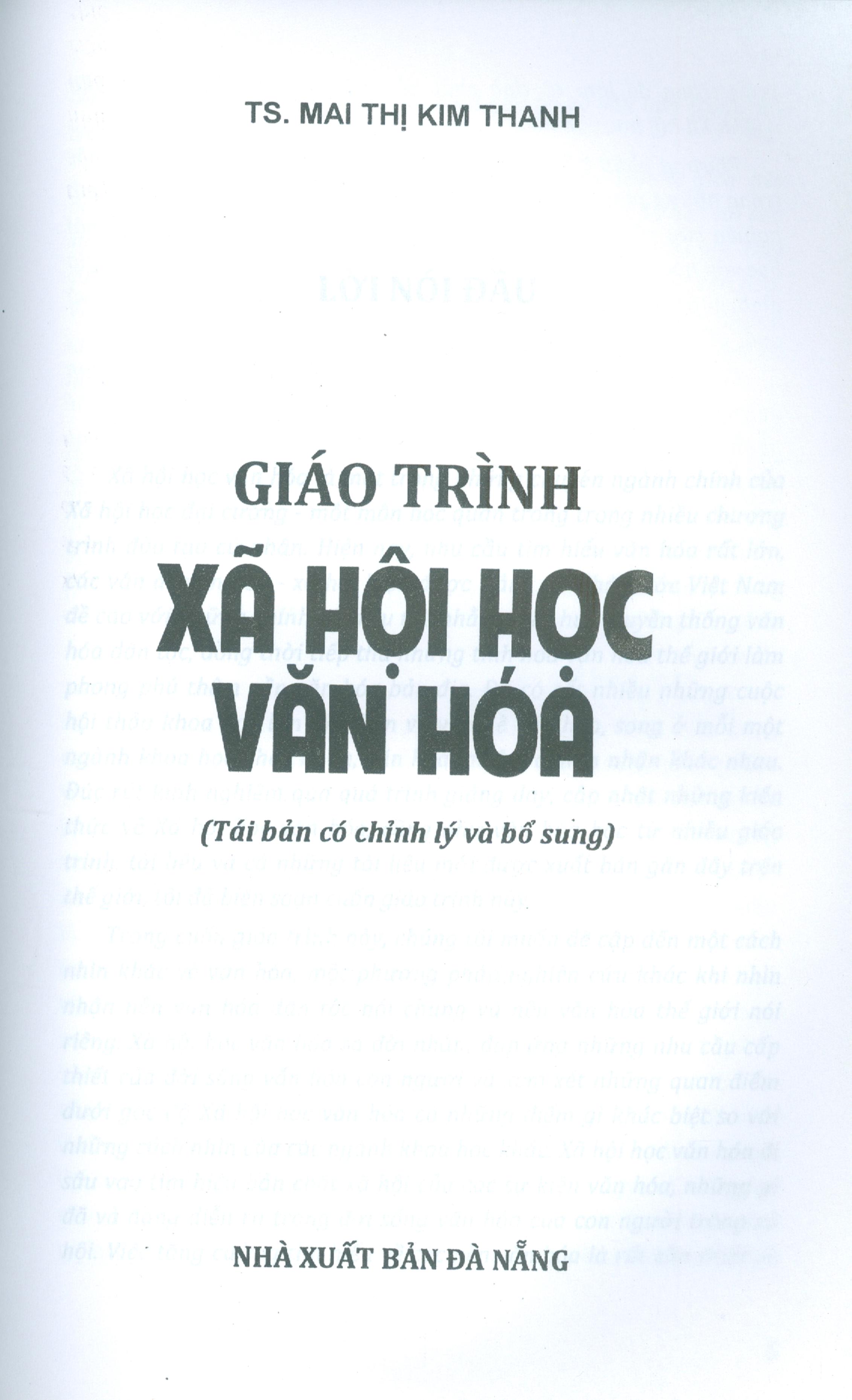 Giáo Trình Xã Hội Học Văn Hóa