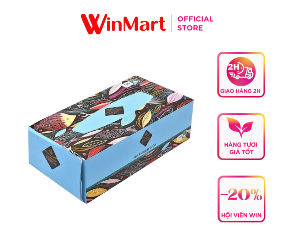 - Khăn giấy lụa Winmart Home hộp 100 tờ 2 lớp