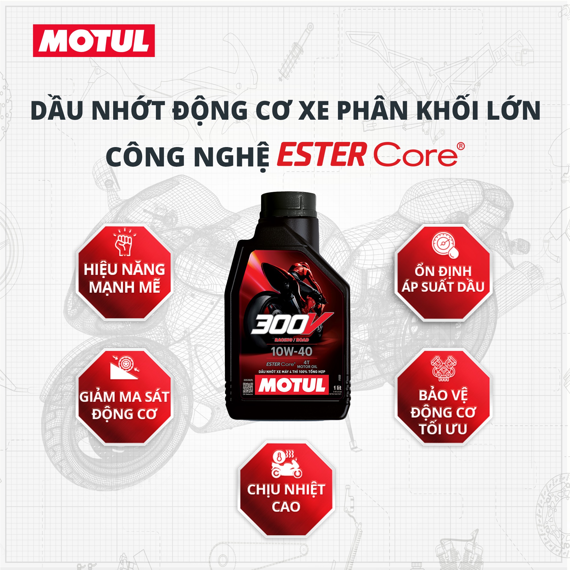 TP. HỒ CHÍ MINH - Nhớt xe máy Motul 300V