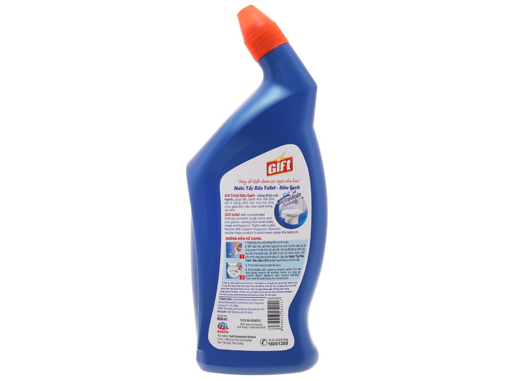Nước tẩy bồn cầu Gift đậm đặc siêu sạch 600ml