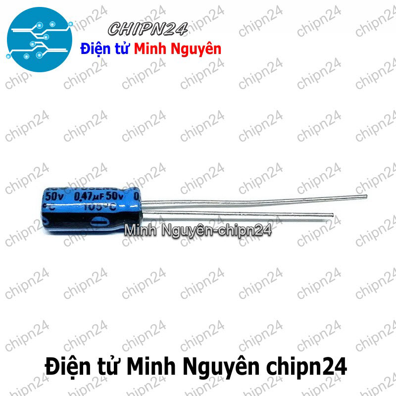 [25 con] (F252) Tụ hóa 0.47uF 50V Đen (5x11mm) - HH000697
