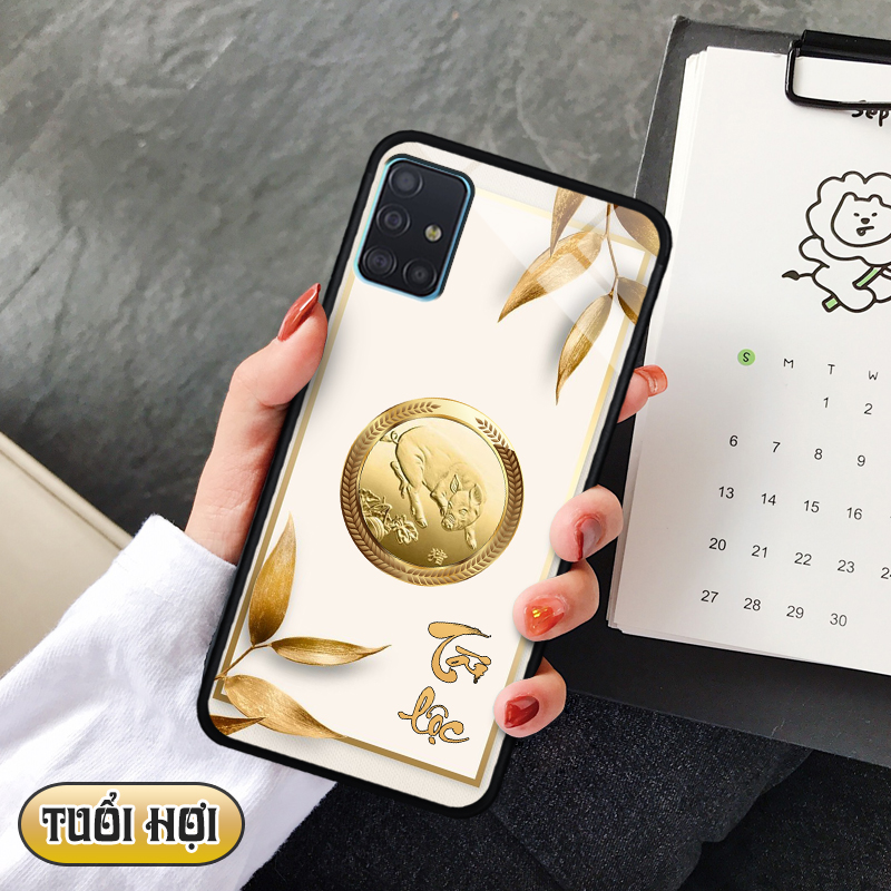 Ốp lưng kính 12 con giáp cho Samsung Galaxy A51