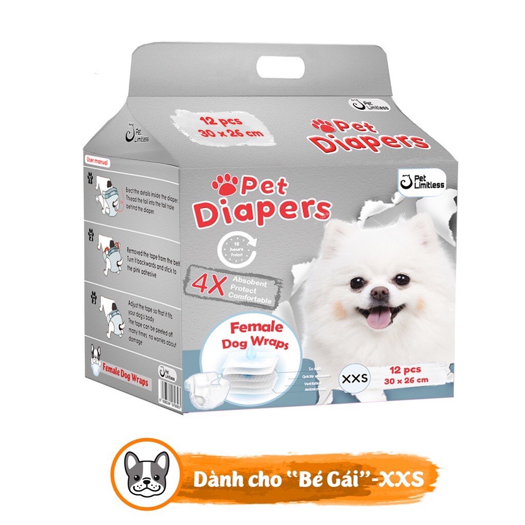 Tả Quần Cho Chó Mèo Pet Limitless (Gói 12 Miếng) - Méng Xinh