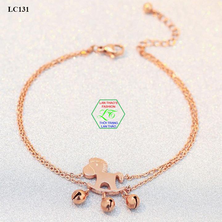 Lắc chân nữu tuấn mã gắn chuông Không đen không gỉ sét LC131