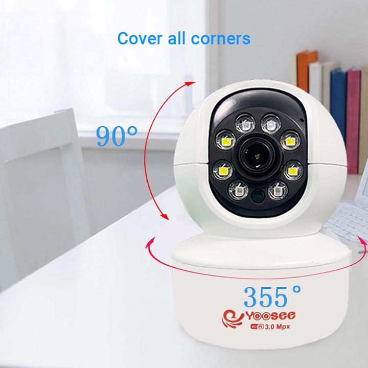Yoosee YS-2031 IP Camera , 1080P , 360 Degree Beardless Rotation, (Camera 2.0Mpx - Logo printed 3.0Mpx)