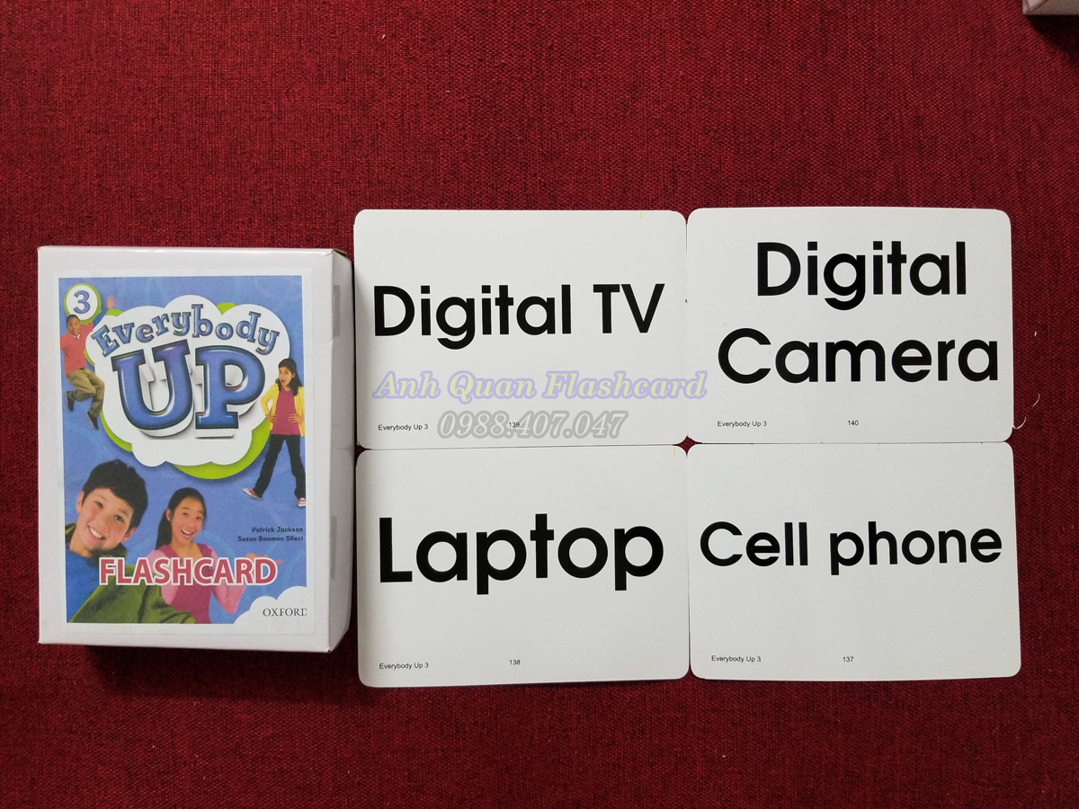 Bộ Flash card Everybody UP 3 (140 thẻ khổ A5 in 2 mặt)