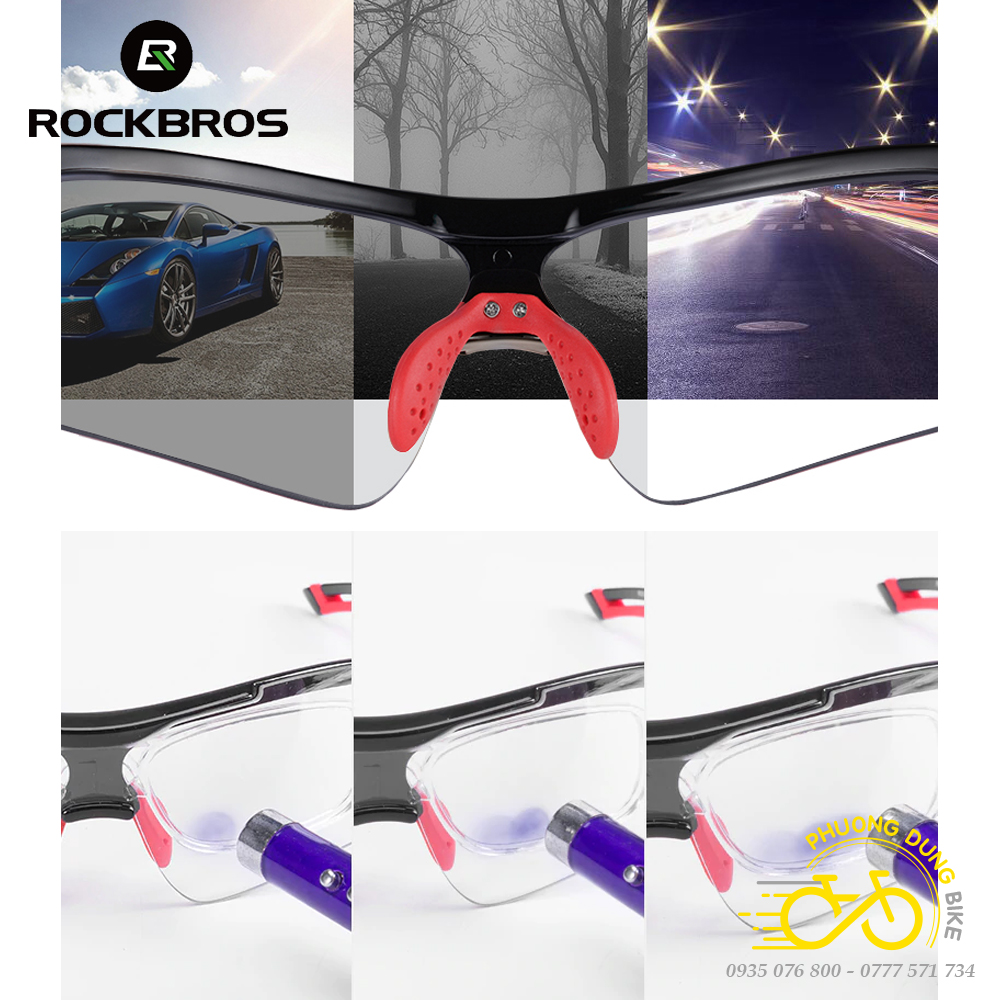 Kính mát xe đạp thể thao 1 mặt đổi màu ROCKBROS