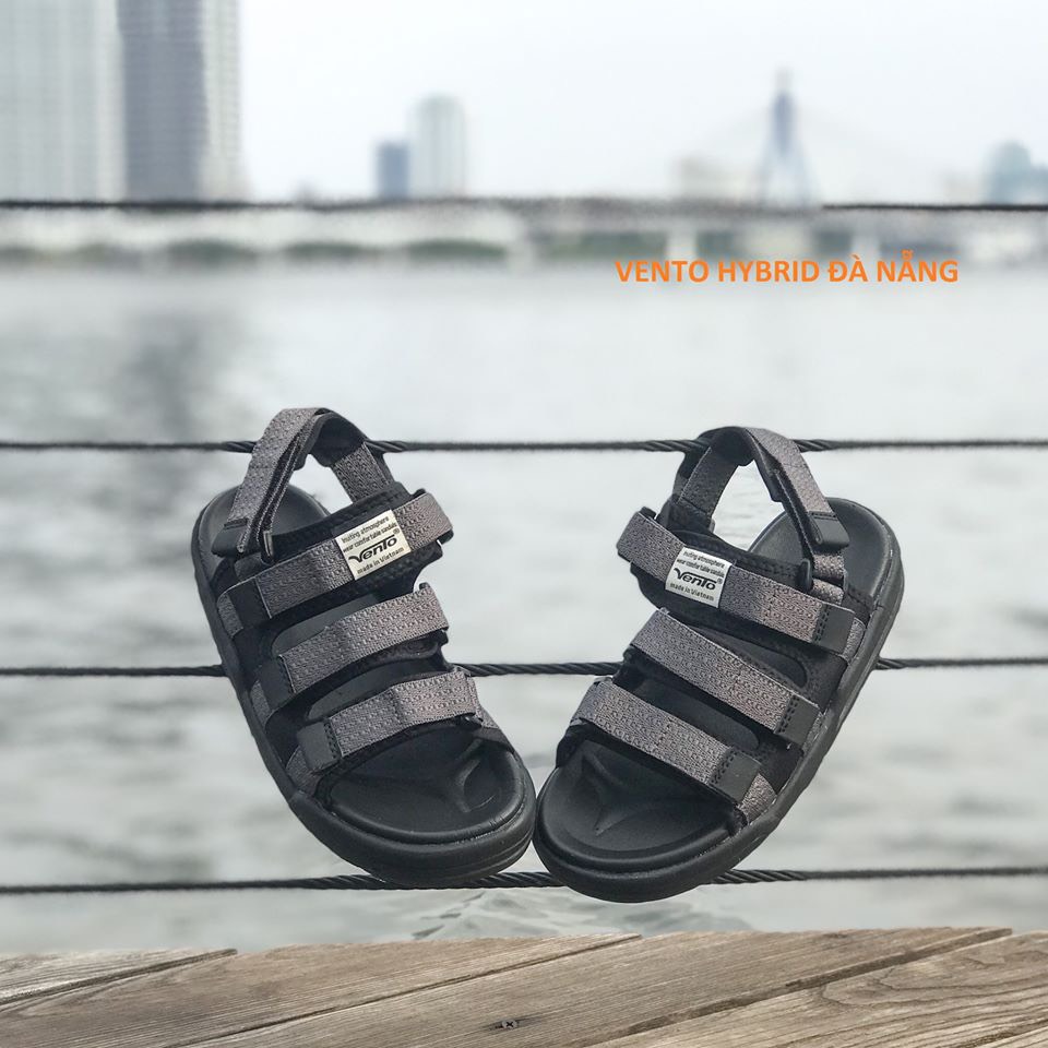 [HCM]Sandal Vento Nam Quai Ngang Màu Đen Tro