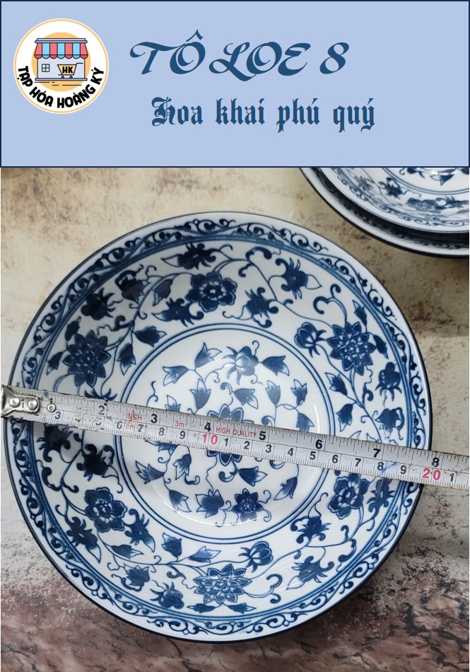 TÔ LOE GỐM SỨ 4D HOA KHAI PHÚ QUÝ ĐỦ SIZE ( 6 ,7, 8)