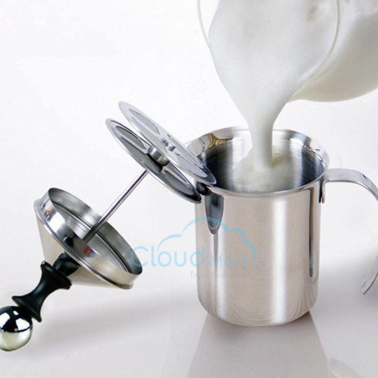 Ca đánh sữa lạnh tạo bọt inox 400ml