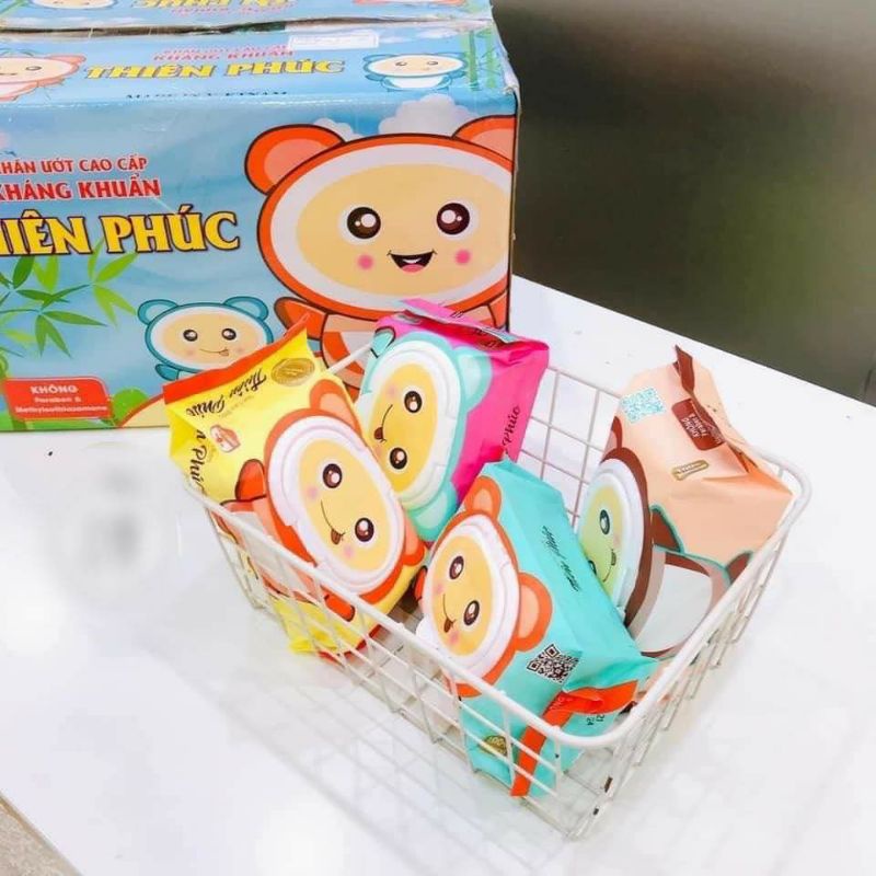 Combo 5 gói Khăn Ướt Phú Đạt (120 tờ/bịch) Không Mùi Kháng Khuẩn