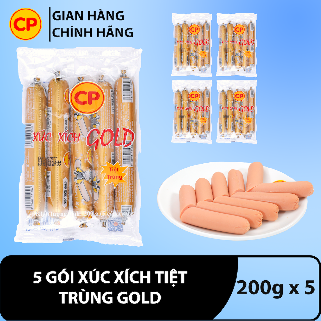 [Giao hàng toàn quốc] CP 5 Gói Xúc Xích Tiệt Trùng
