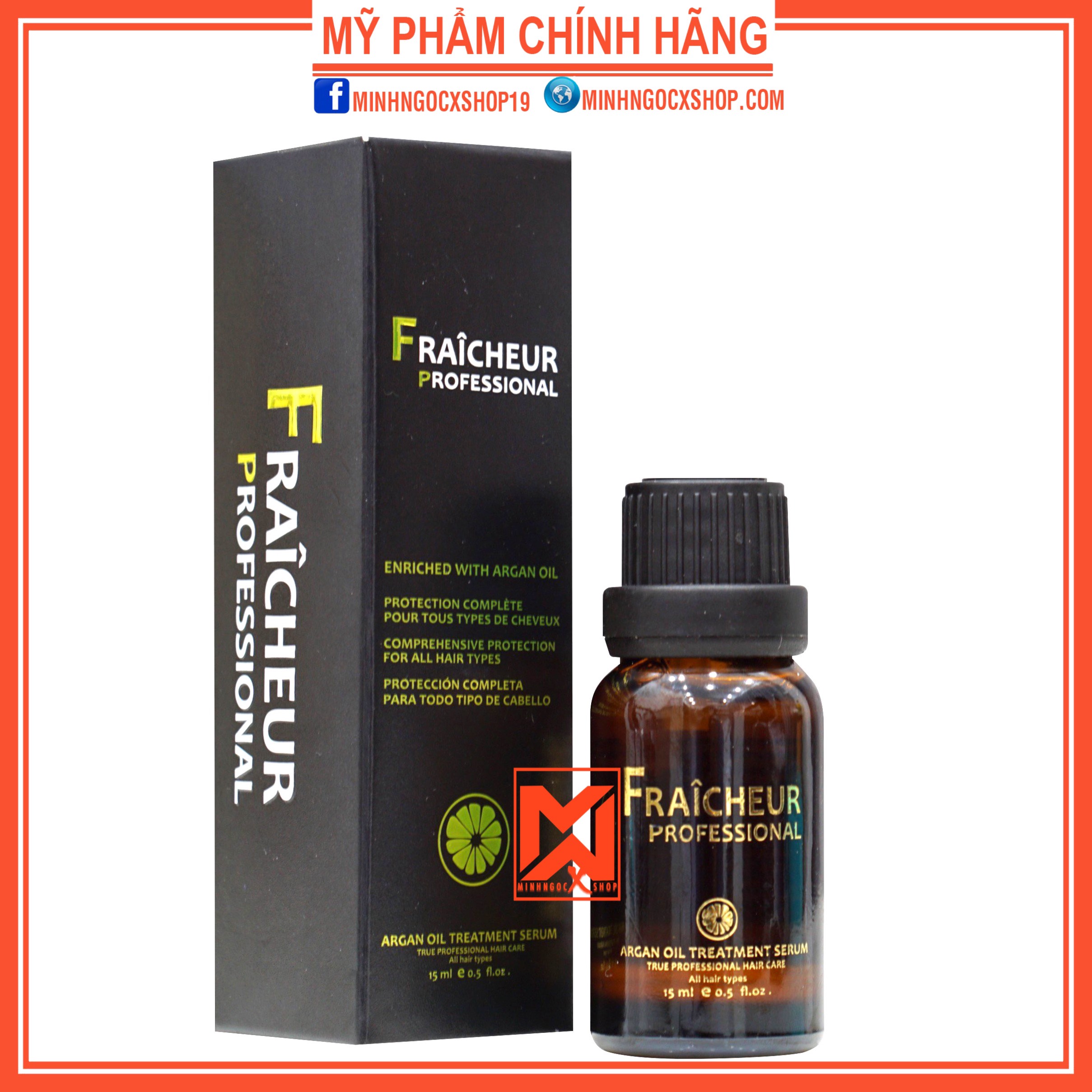 Tinh dầu dưỡng tóc hương nước hoa fraicheur argan oil treatment serum 15ml