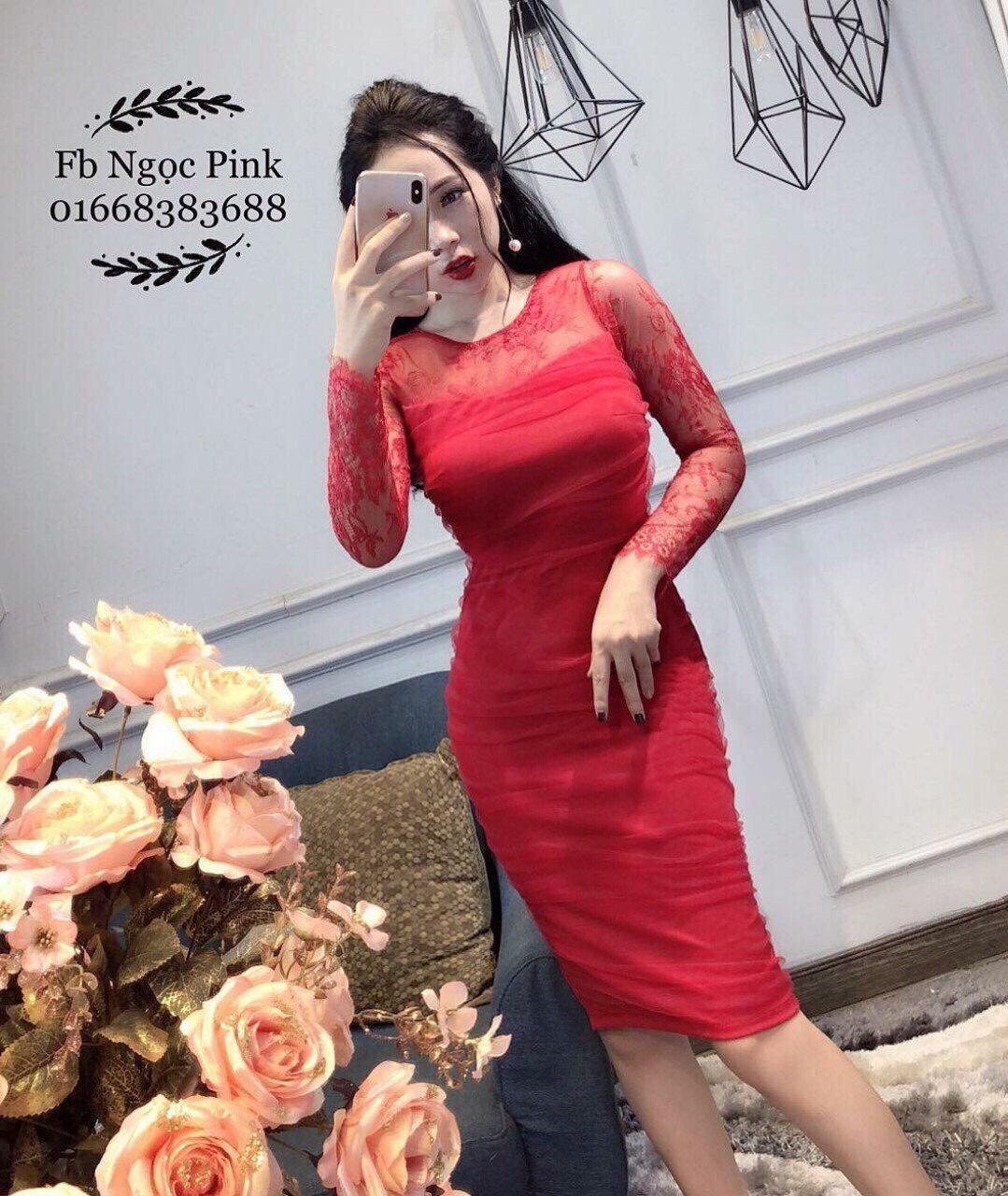 [HCM]Đầm Cát Hàn Tay Ren