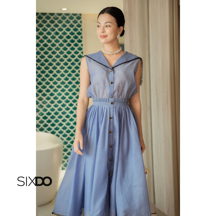 Áo nữ tơ organza cổ V SIXDO (V-neck Top)