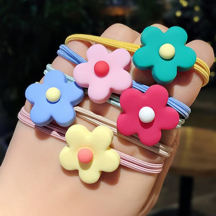 [Hoàn tiền 6%]Set 5 Chun buộc tóc hoa mai nhiều màu