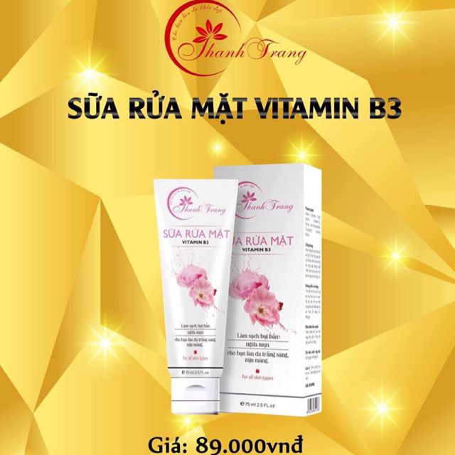 [HCM]CHÍNH HÃNG - Sữa Rửa Mặt Vitamin B3 Thanh Trang