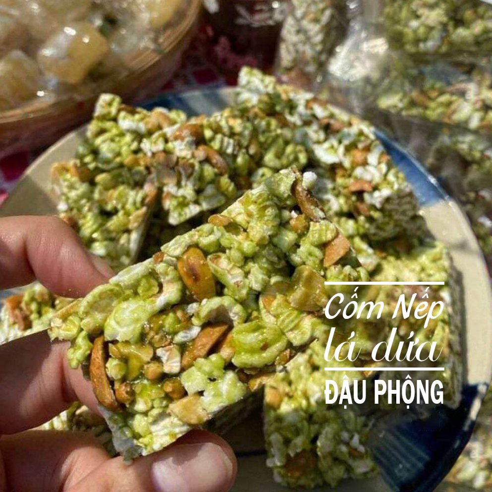 Cốm nếp lá dứa đậu phộng đặc sản miền tây, đồ ăn vặt cực healthy Let's