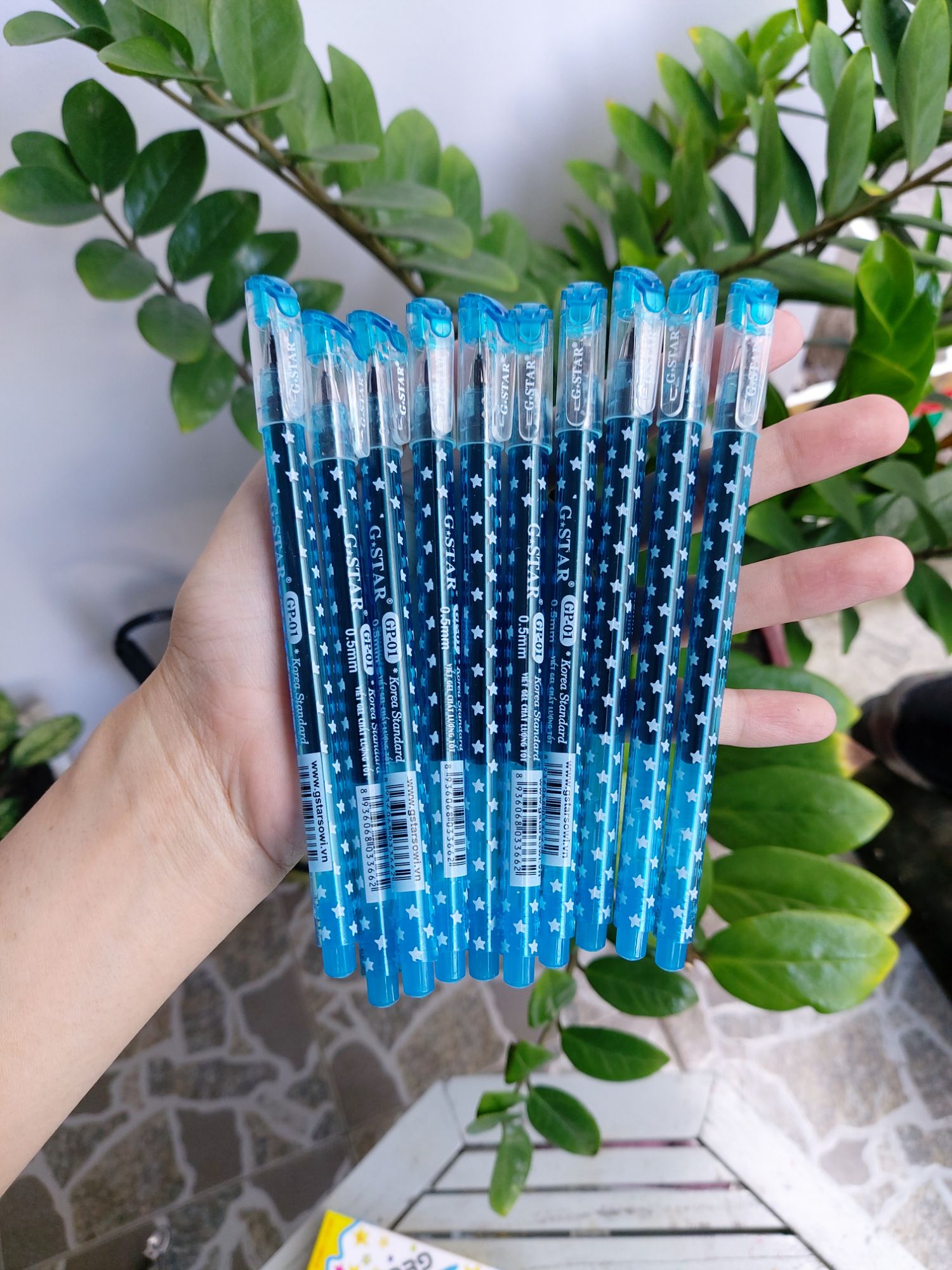 Hộp 12 cây bút gel mực xanh Gstar GP 01 chính hãng Bút Gel Mực Cao Cấp Bền Màu Bút Gel Mực Dễ Thương Và Thoải Mái Bút Gel Mực Tiện Lợi