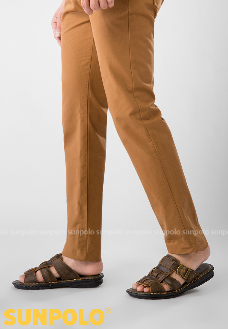 Men Leather SUNPOLO Sandals AQN001 (black)