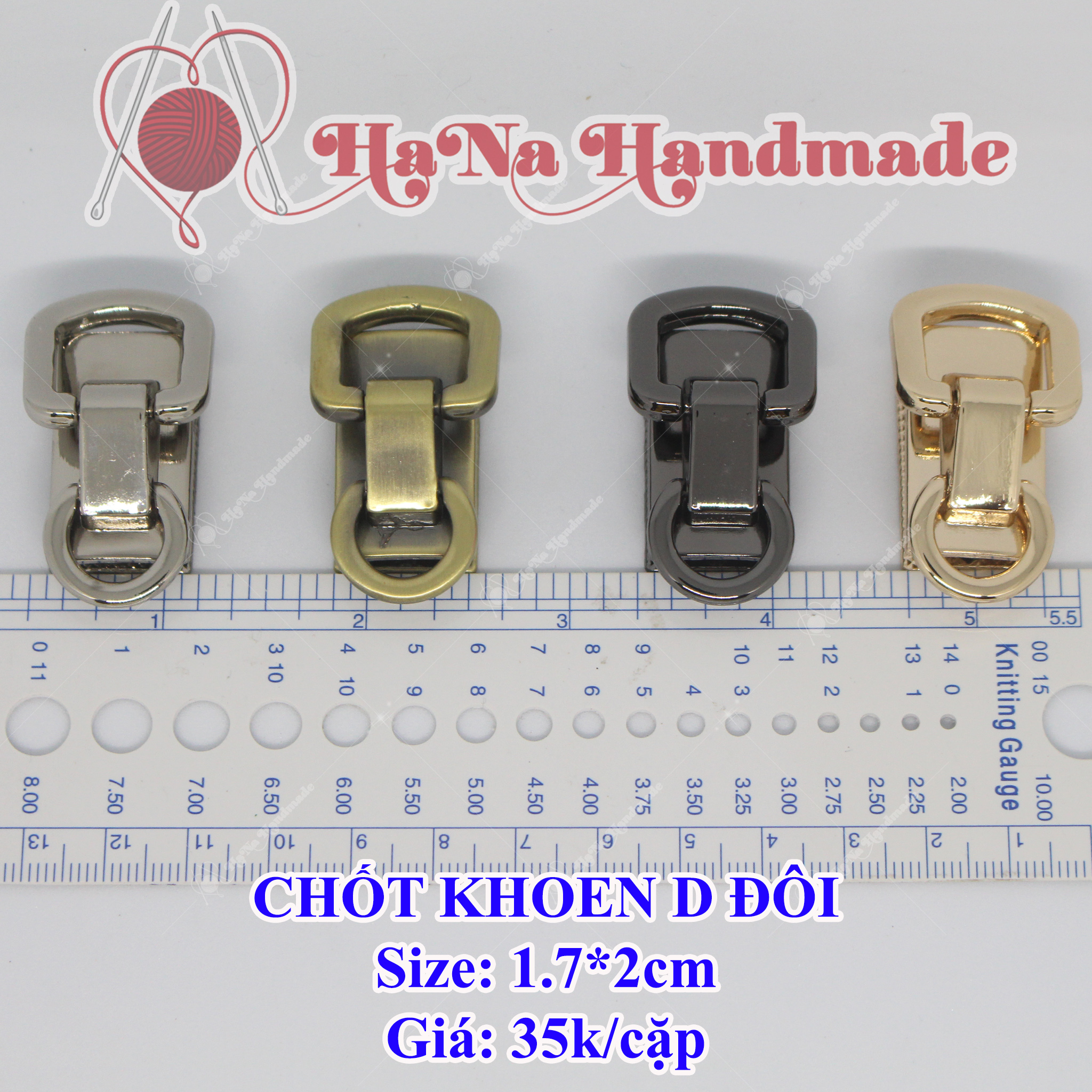 Chốt D Đôi gắn túi xách