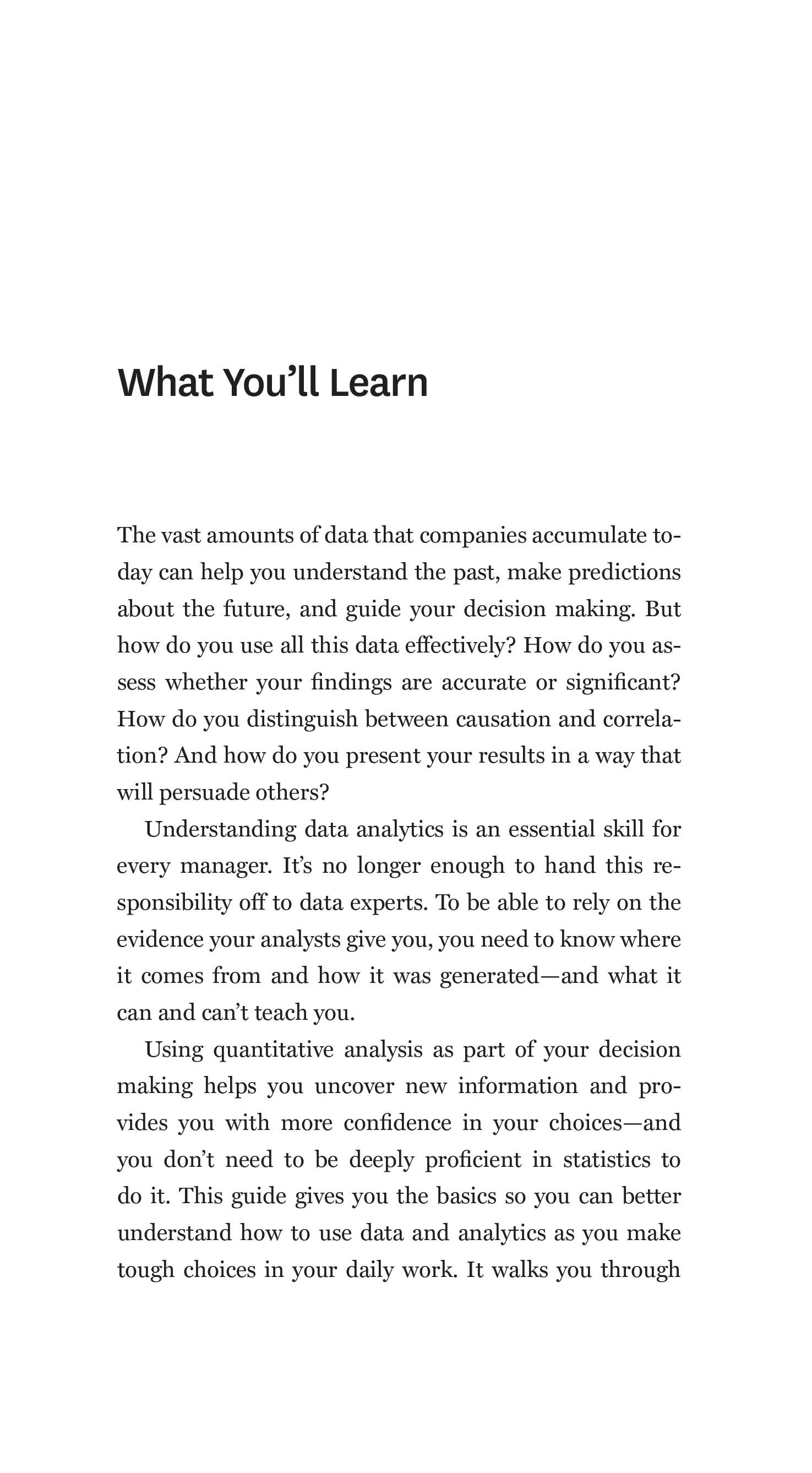 HBR Guide to Data Analytics Basics for Managers