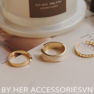 Set nhẫn nữ basic Vân Đá mix 3 chiếc, mạ bạc 925 sáng đẹp HER.ACC N1 dfgh654w