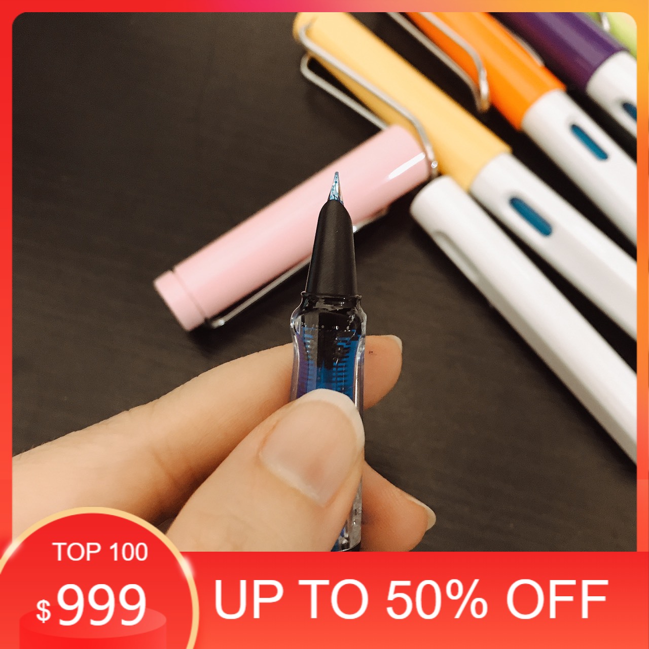 Bút Máy Xoá Được Ngòi Kim Tinh mực Xanh đen tím. Bút Mực Tẩy Được