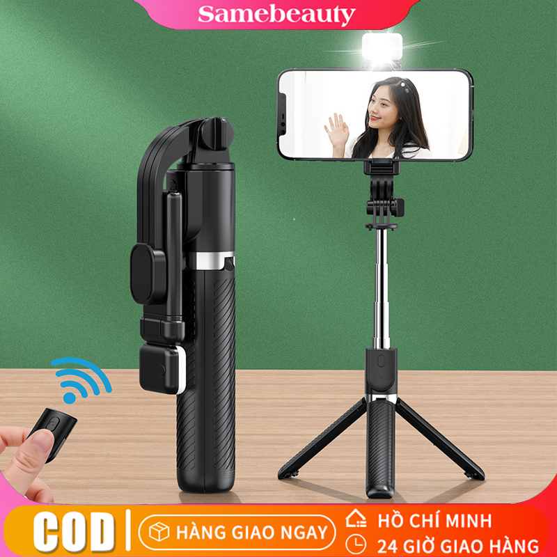 [Giao hàng 24 giờ] Gậy chụp ảnh điện thoại 3 chân Selfie tự sướng tích hợp remote bluetooth quay video chống rung - chân đèn live stream có led siêu sáng xem phim chống mõi xếp gọn du lịch