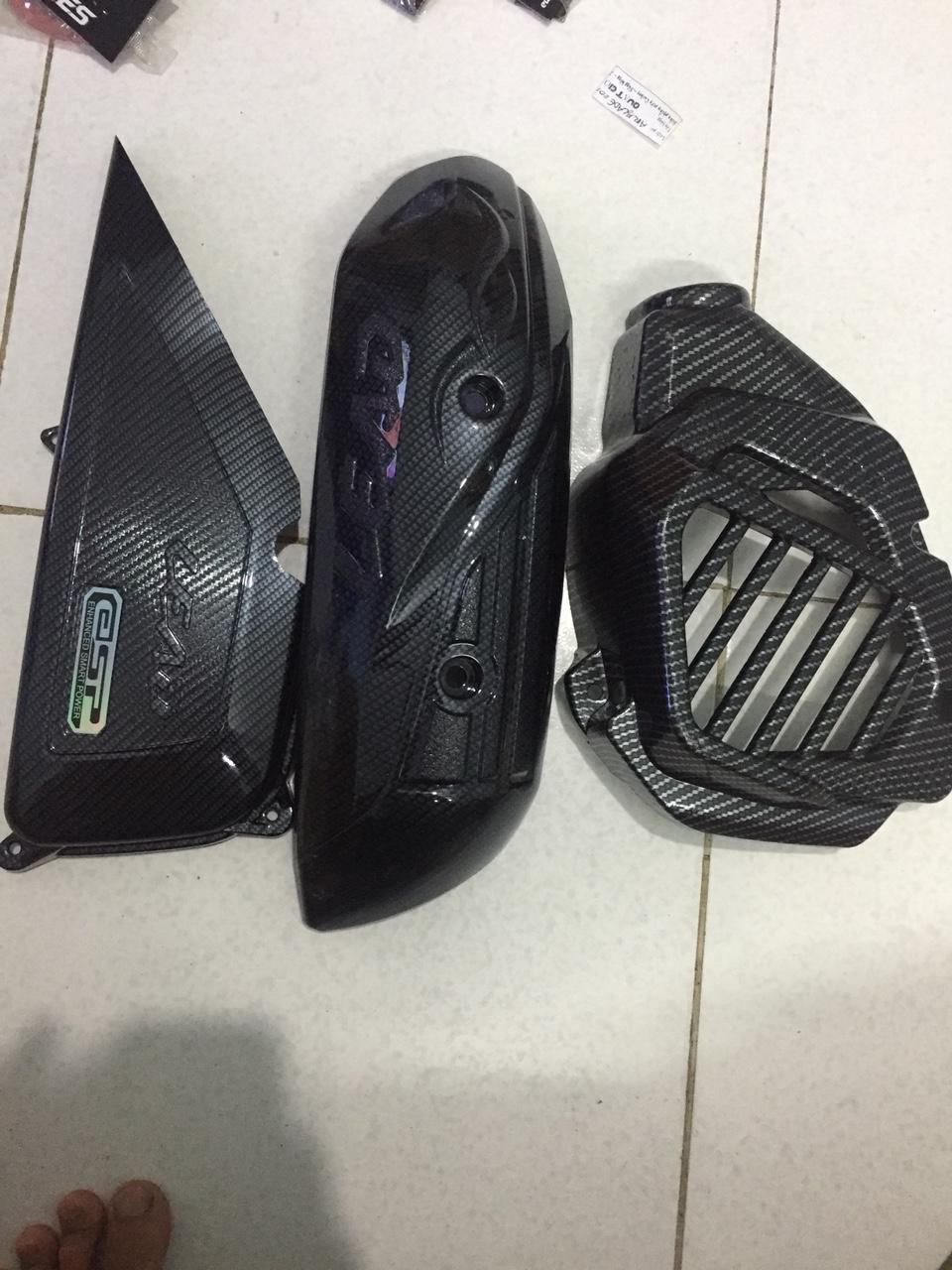 Combo 3 món xe Lead 125 đời 2017-2021 che bô, quạt gió, bô e nhựa vân carbon đen hay crom xi