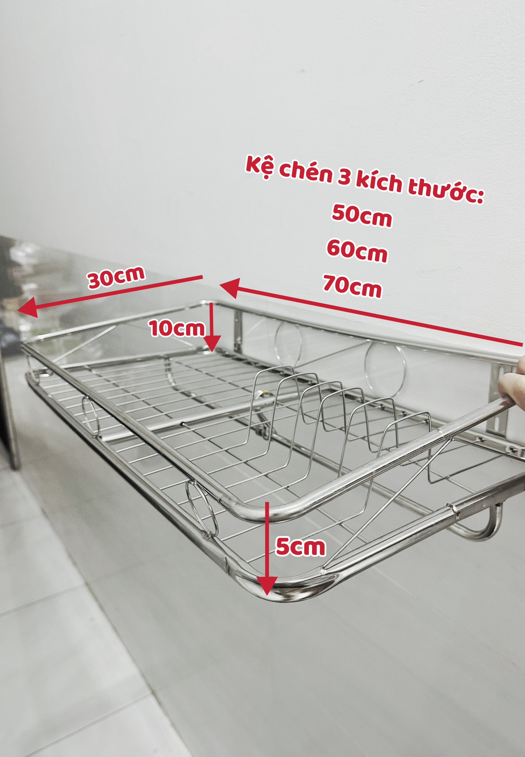 Kệ Inox Đa Năng Úp Chén, Treo Nồi