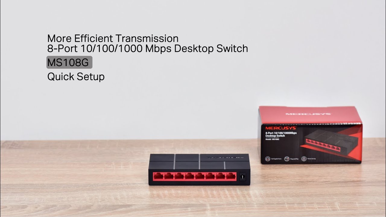 Bộ chia mạng Mercusys MS108G gigabit 8-Port 10/100/1000 Mbps hàng chính hãng, Bộ chia lan Switch chia mạng- VDH STORE