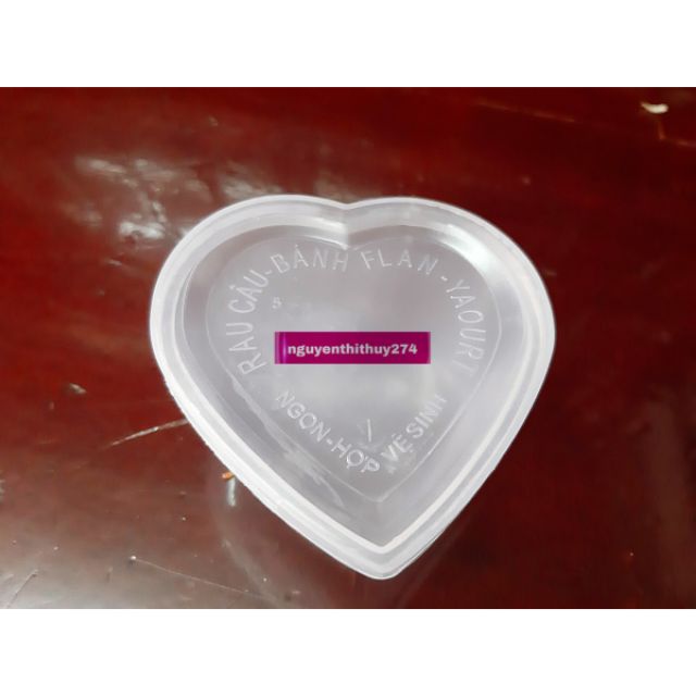 Hũ/ hộp bánh flan trái tim đựng slime , làm bánh flan