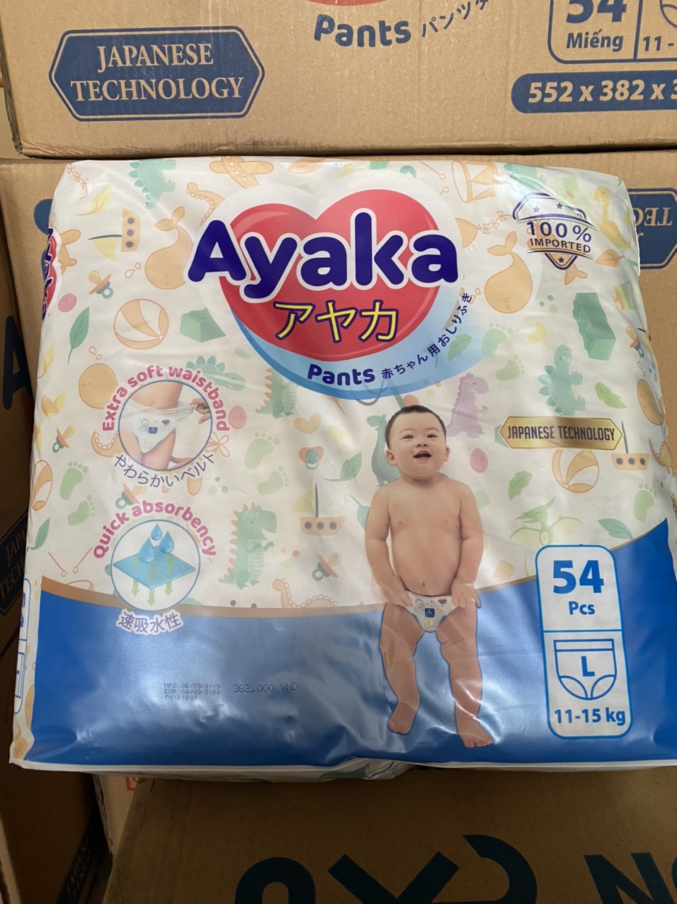 Tã quần Ayaka size L54 miếng cho bé 11 đến 15kg