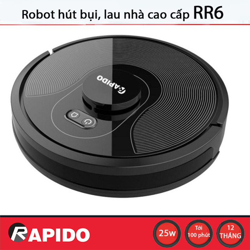 Robot hút bụi và lau nhà thông minh Rapido RR6 Điều khiển bằng tiếng Việt - Hàng chính hãng