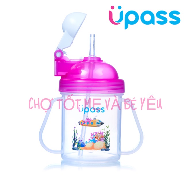 Bình Uống Nước Ống Hút Mềm Cho Bé Upass 200ml