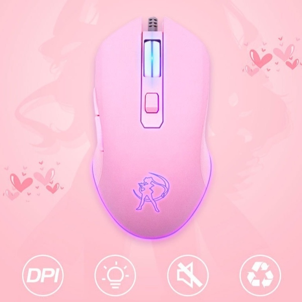 ❣✲₪  Chuột Gaming màu hồng LED RGB Có dây không dây wireless Silent Click I Gaming Mouse RGB LED Pink Color