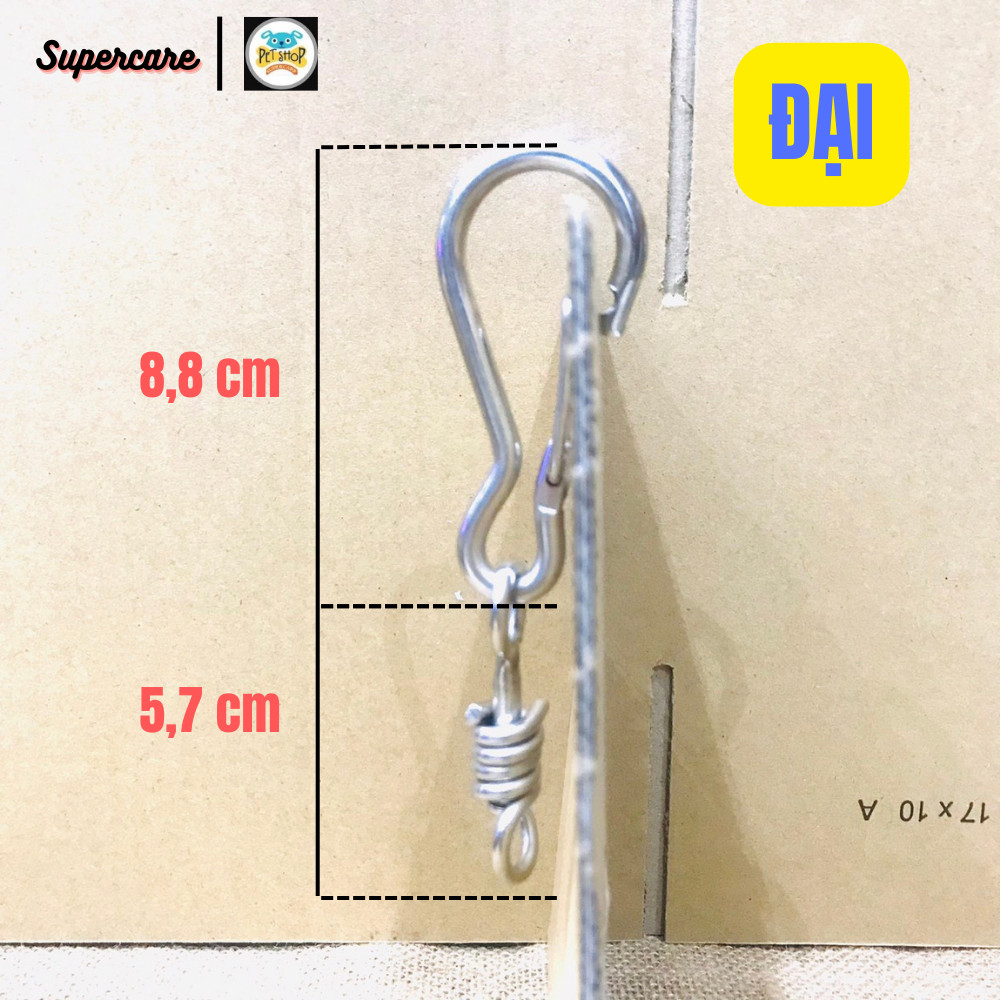 [Hoàn tiền 10%] Móc INOX ZIN -Móc Khoá Inox Đa Dụng (Có Chốt Xoắn)