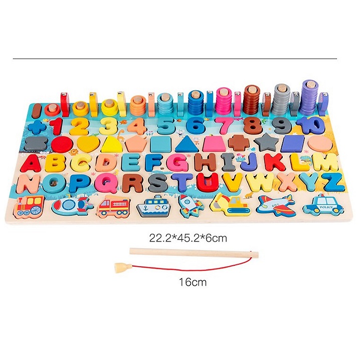 Đồ fishing toy combination 7 in 1 number and letters development thinking for baby from 3 years old