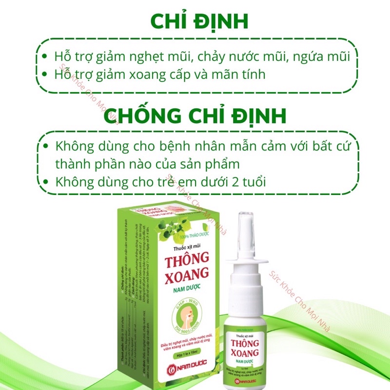 Xịt Mũi Thông Xoang Tán Nam Dược - 15ml