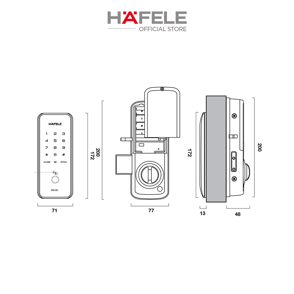 [MIỄN PHÍ LẮP ĐẶT] Khóa điện tử HAFELE ER5100 - 912.20.200