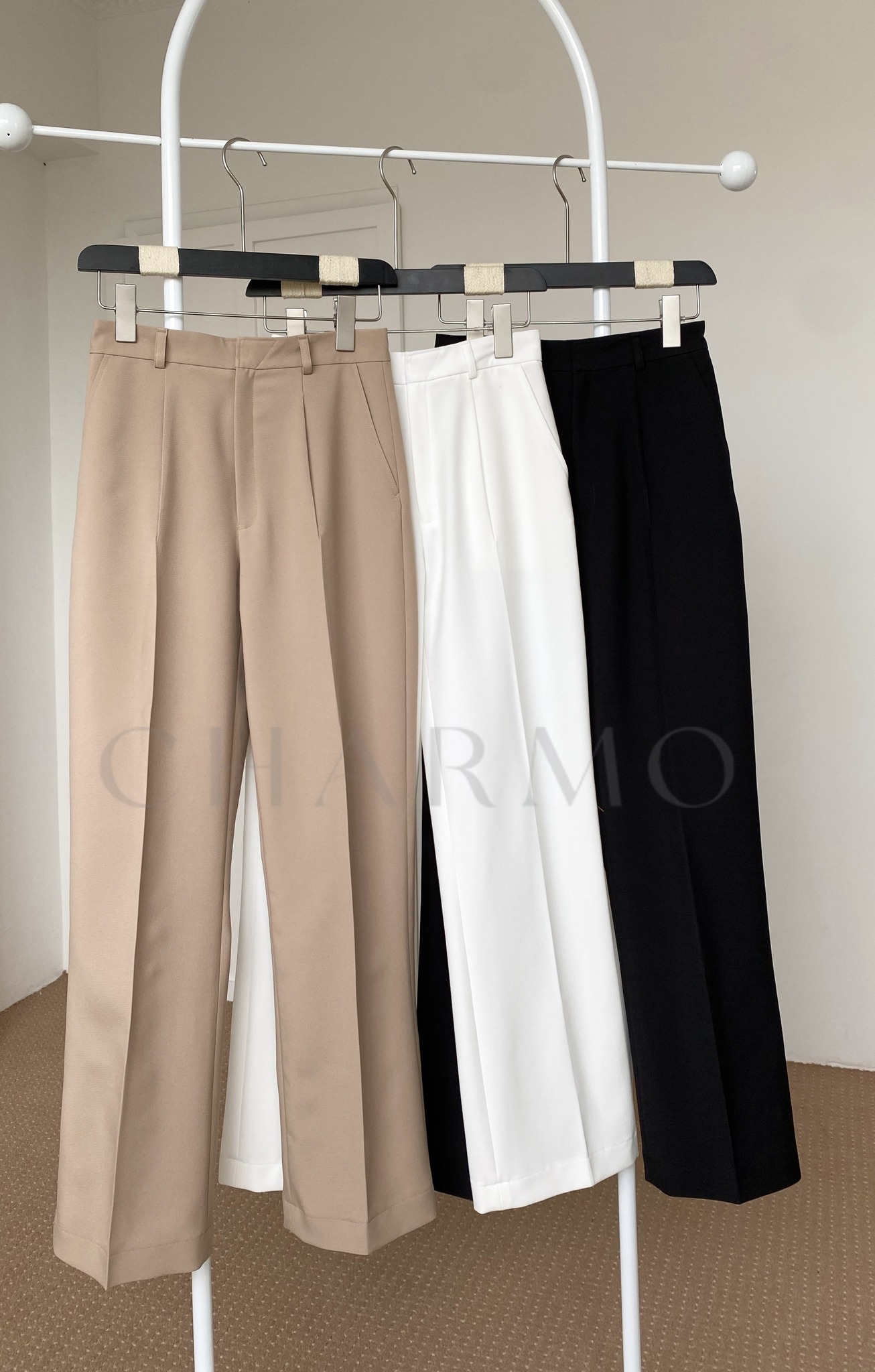 Quần dài thiết kế CHARMO ống đứng vải cotton lụa Cami Cullotes